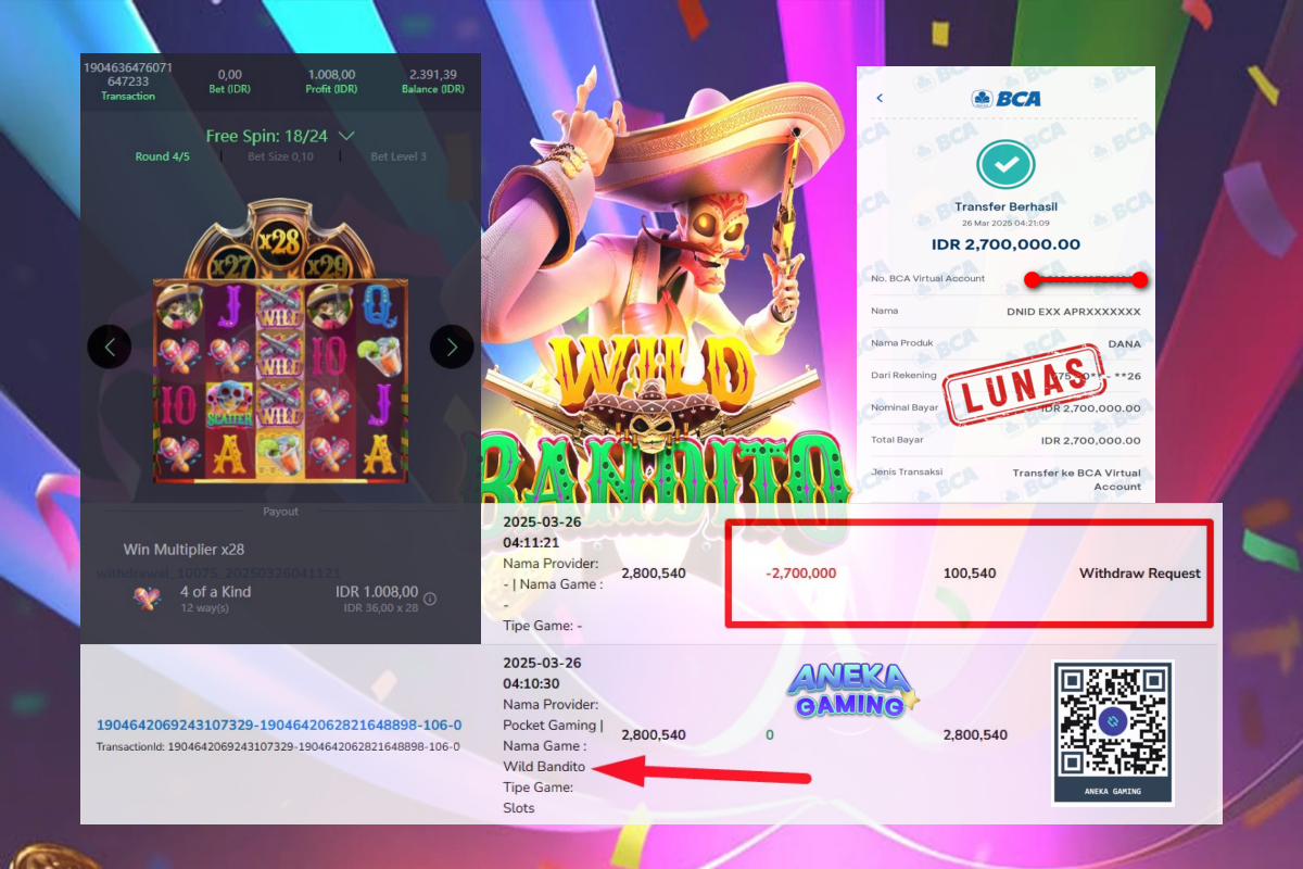 JACKPOT MAIN WILD BANDITO 28 MARET 2025