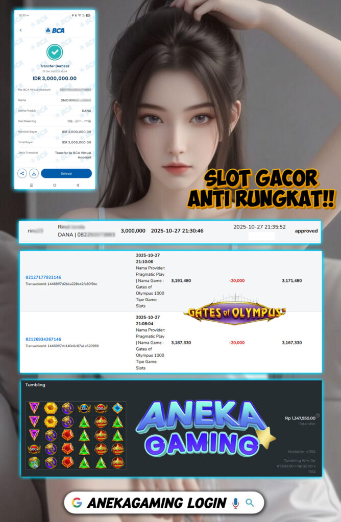 JACKPOT MAIN SLOT GATES OF OLYMPUS 28 OKTOBER 2025